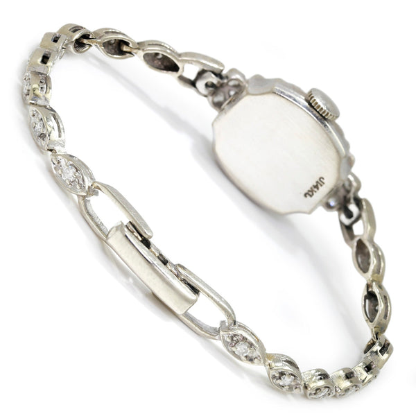 Vintage Andre Cheval Ladies Diamond Wristwatch Quartz 14K - Image 2